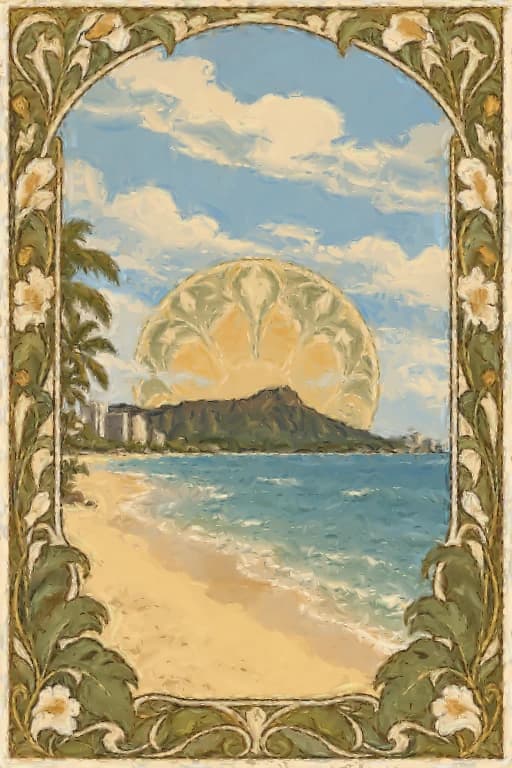Diamond Head, inspired by Alphonse Mucha