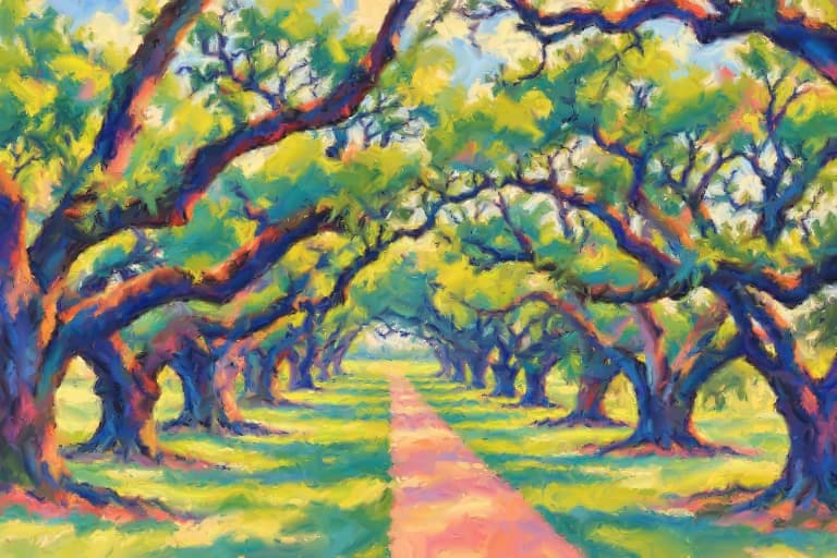 Oak Alley Plantation, inspired by Henri Matisse