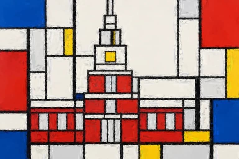 Independence Hall, inspired by Piet Mondrian