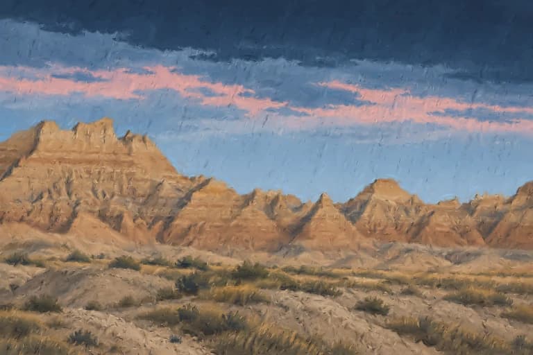 Badlands National Park, inspired by Utagawa Hiroshige