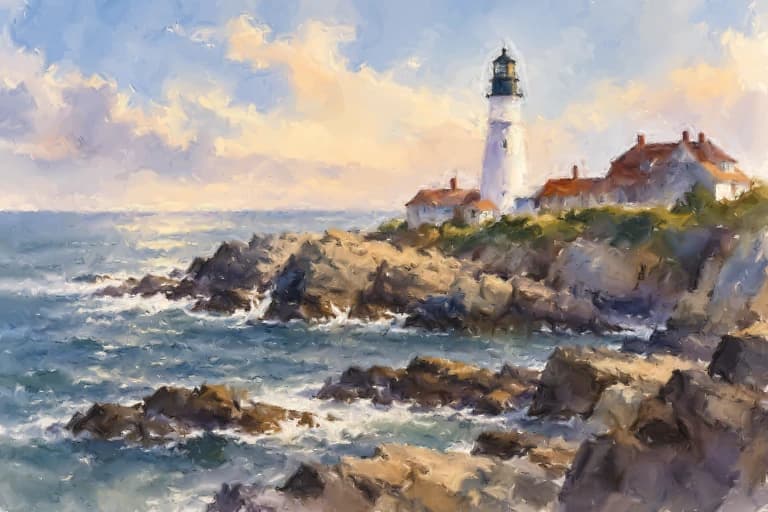 White Tower, Blue Intervals, a digital study of Portland Head Light